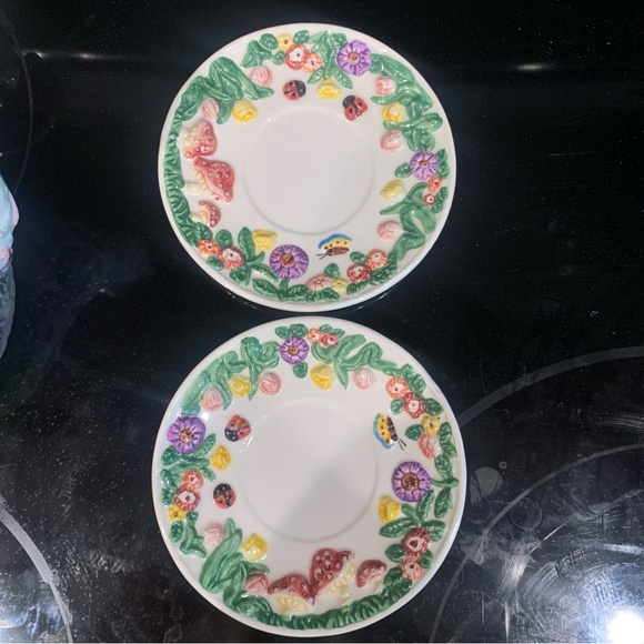 1999 Merc Asia Easter  Bunny Rabbit Garden Party Tea Set -EUC - Peter  Rabbit - Picture 9 of 10